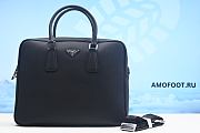 Saffiano Leather Work Bag Baltic Blue 36cm - 1