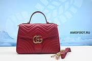 Gucci GG Marmont Top Handle Matelasse Small in Red 27cm - 1