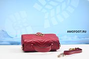 Gucci GG Marmont Top Handle Matelasse Small in Red 27cm - 3
