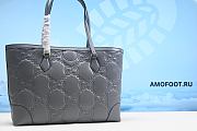 Gucci matelassé leather medium tote in Grey 37cm - 4