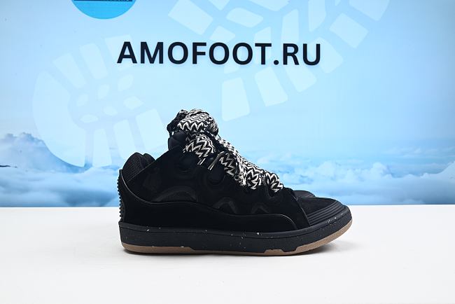 Lanvin Leather Curb Sneaker Black FM-SKRK11-DOTS-P2310 - 1