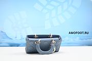 MEDIUM LADY D-JOY BAG Horizon Blue Cannage Lambskin 22cm - 2