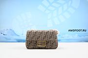 Fendi Baguette Mini Jacquard FF Fabric Bag Brown 24cm - 1