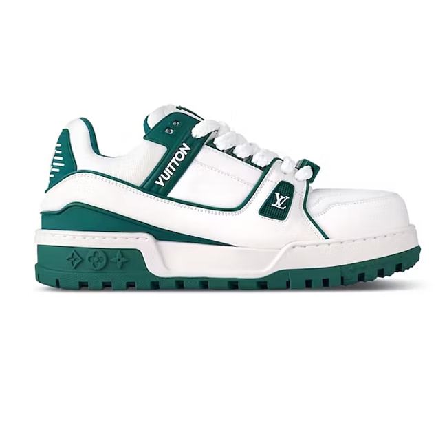 Louis Vuitton LV Trainer Maxi Sneaker White Green 1ACI0M - 1