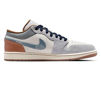 Air Jordan 1 Low SE Phantom Repaired Denim Swoosh FZ5042-041