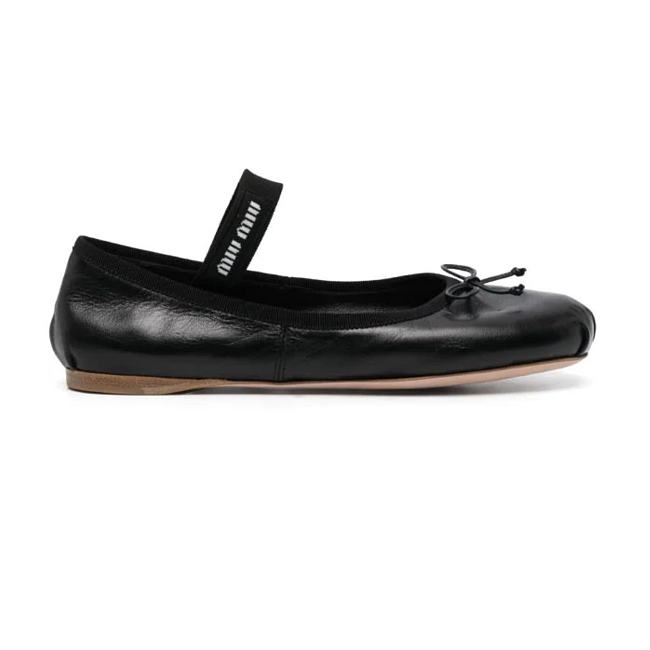 Miu Miu Ballerinas Black Leather 5F794D_XUU_F0002_F_A005 - 1