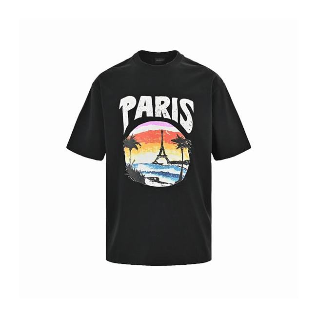 Balenciaga Paris Tropical T-shirt Medium Fit Black - 1
