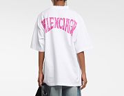 Balenciaga Paris Tropical T-Shirt Medium Fit White/Pink - 5