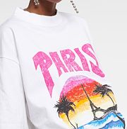 Balenciaga Paris Tropical T-Shirt Medium Fit White/Pink - 4