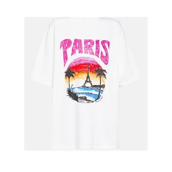 Balenciaga Paris Tropical T-Shirt Medium Fit White/Pink