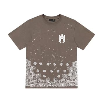 Luxury Polar style Pop fashion Street T-shirt Short sleeve monogram brown