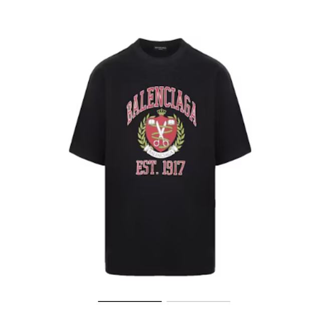 Balenciaga College Oversized T-shirt Black/Red/White - 1