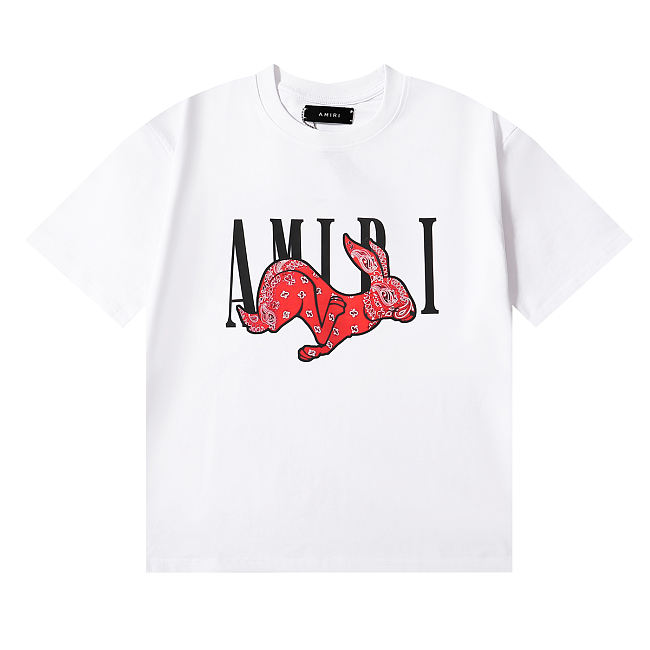 AMIRI Rabbit Logo T Shirt White - 1