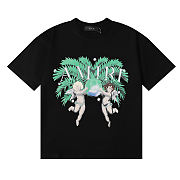 Amiri T-shirt Front logo print Back airbrushed graphics black color - 1