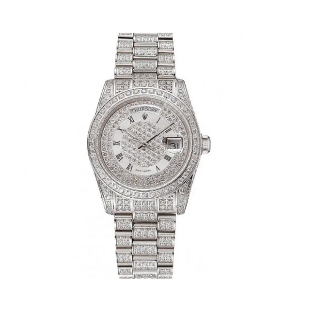 Swiss Rolex Day-Date Diamond Pave Dial Diamond Case Diamond Bracelet 1453950 - 1