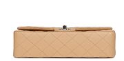 Medium Classic Double Flap Bag Beige Lambskin Silver Hardware 25cm - 3