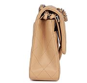 Medium Classic Double Flap Bag Beige Lambskin Silver Hardware 25cm - 5