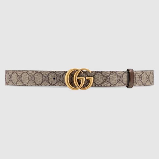 Beige and ebony GG Supreme canvas Belt - 1