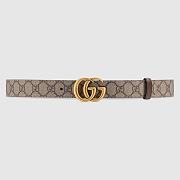 Beige and ebony GG Supreme canvas Belt - 1