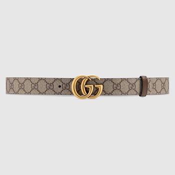 Beige and ebony GG Supreme canvas Belt