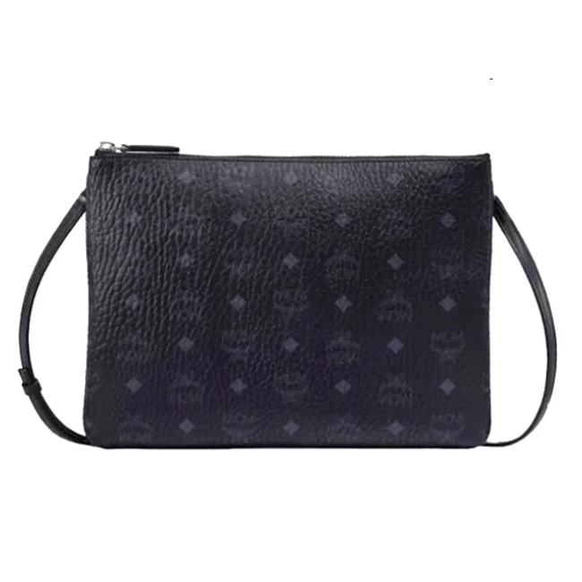 MCM Medium Crossbody Pouch in Visetos Original Black 21cm - 1