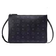 MCM Medium Crossbody Pouch in Visetos Original Black 21cm - 1