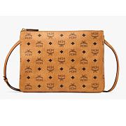 MCM Medium Crossbody Pouch in Visetos Original Cognac 21cm - 1