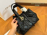 Small Dior Toujours Bag Black Macrocannage Calfskin 23 x 14 x 12 cm - 2