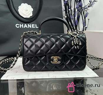 Chanel CF Black Lambskin Top Handles - 20×14×7cm