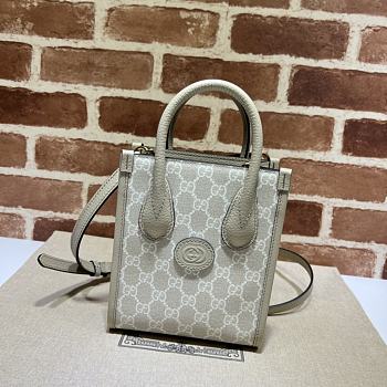 Gucci mini tote bag with interlocking white 16*20*7CM