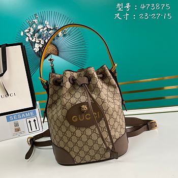 Gucci Neo Vintage GG Supreme Beige And Brown Leather 23*27*15CM