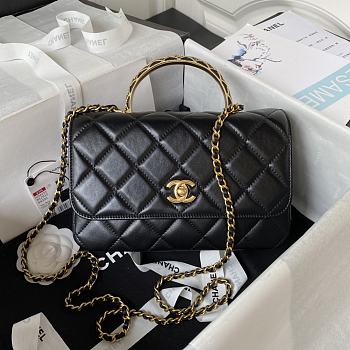 Chanel 23A diamond handle Black 21x22x6.5cm
