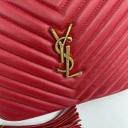 Saint Laurent Lou Quilted Camera Bag Red Calfskin Gold Hardware 23x16x6cm - 2