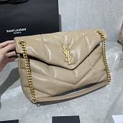 Saint Laurent Loulou Puffer Quilted Shoulder Bag Nude/Beige 35x23x13.5cm - 4