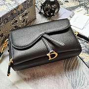 Dior Women Saddle Double Pouch Goatskin-Black 19 x 10.5 x 5cm - 3