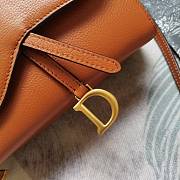 Dior Women Saddle Double Pouch Goatskin-Brown 19 x 10.5 x 5cm - 4