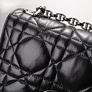 Dior Caro Medium Quilted Macrocannage Calfskin Bag - Black 25.5x15.5x8cm - 6