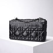 Dior Caro Medium Quilted Macrocannage Calfskin Bag - Black 25.5x15.5x8cm - 5