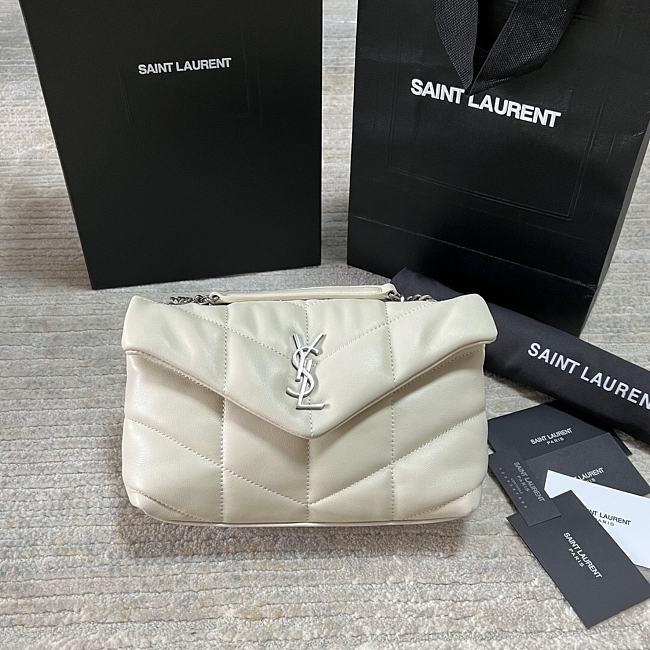 YSL Loulou Mini White/Silver Colors 23x15.5x8.5cm - 1