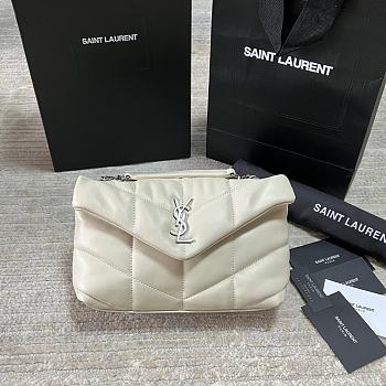 YSL Loulou Mini White/Silver Colors 23x15.5x8.5cm