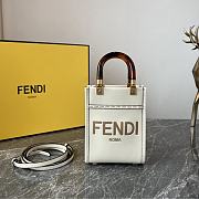 Fendi Sunshine White Leather Mini Tote 13cm - 1
