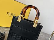 Fendi Sunshine Black Leather Mini Tote 13cm - 4