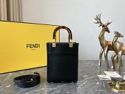 Fendi Sunshine Black Leather Mini Tote 13cm - 2