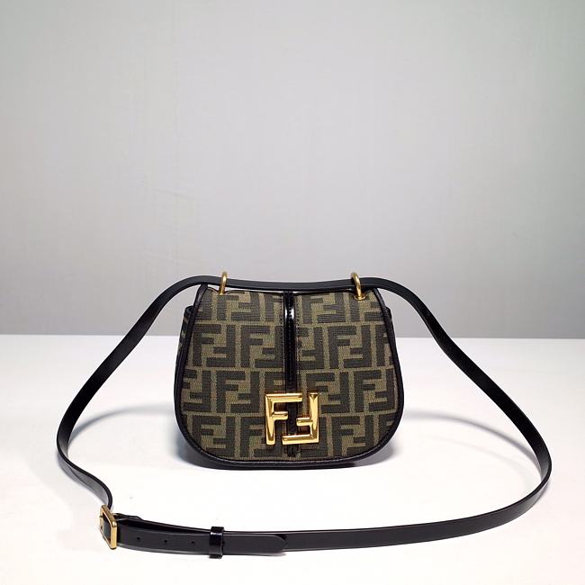 Fendi Medium C’mon FF Jacquard Shoulder Bag 21x6.5x15cm - 1