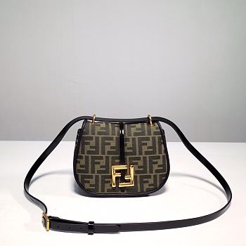 Fendi Medium C’mon FF Jacquard Shoulder Bag 21x6.5x15cm