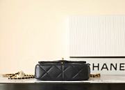 Chanel Mini Square Pearl Flap Bag Black Lambskin 11.5x17x5cm - 3