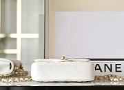 Chanel Mini Square Pearl Flap Bag White Lambskin 11.5x17x5cm - 2