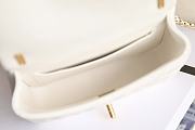 Chanel Mini Square Pearl Flap Bag White Lambskin 11.5x17x5cm - 3