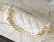 Chanel Mini Square Pearl Flap Bag White Lambskin 11.5x17x5cm - 4