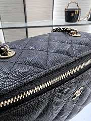 Chanel Black Quilted Caviar Long Vanity Case Gold Hardware 16x8x10cm - 6